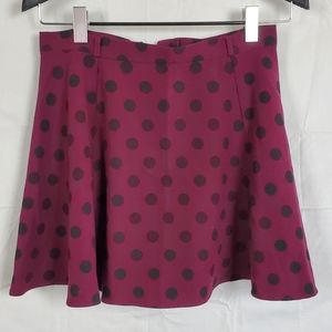 H&M maroon polka dot skater skirt